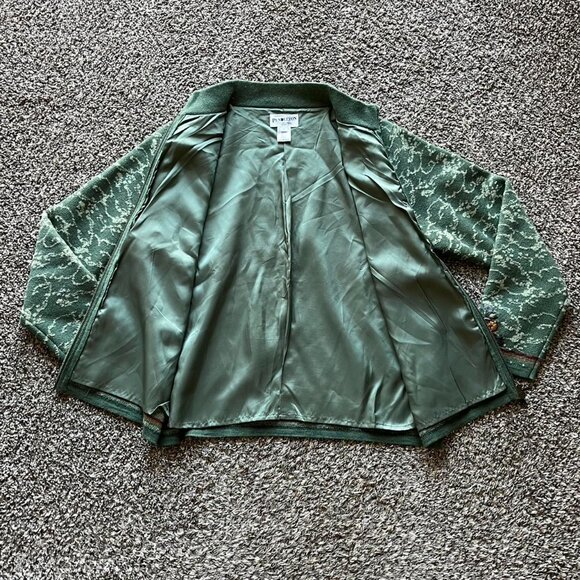 Green Pendleton Floral/Fall Themed Full Zip Up Wool Jacket - Picture 4 of 7